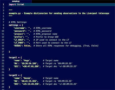 Example Python code